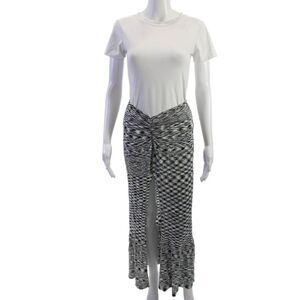 Gimaguas Womens Maxi Skirt Black Geometric Viscose Size M
